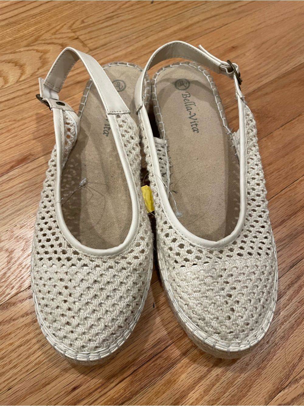 Bella Vita Cream Woven Slingback Espadrilles